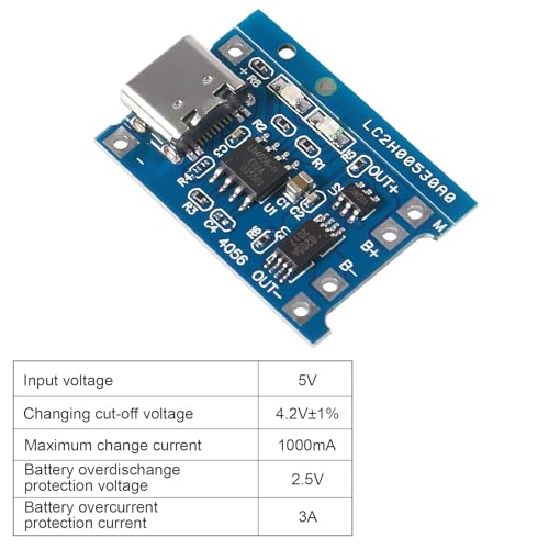 16pcs 5V 1A TP4056 Charging Module Type-C USB for 18650 Lithium Battery Charger Board with Protection USB Type C (TP 5V Charge) - style: TP 5V charge
