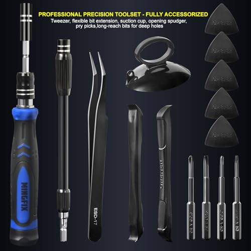 Precision Screwdriver Set with 103 Multi Bits, MINGFIX 115 in 1 Small Magnetic Repair Tool Kit for MacBook,Laptop,PC,Computers, iPhone, Electronics,PS5,PS4,Nintendo Switch, Xbox,Watches & Eye Glasses - style: 115 in 1