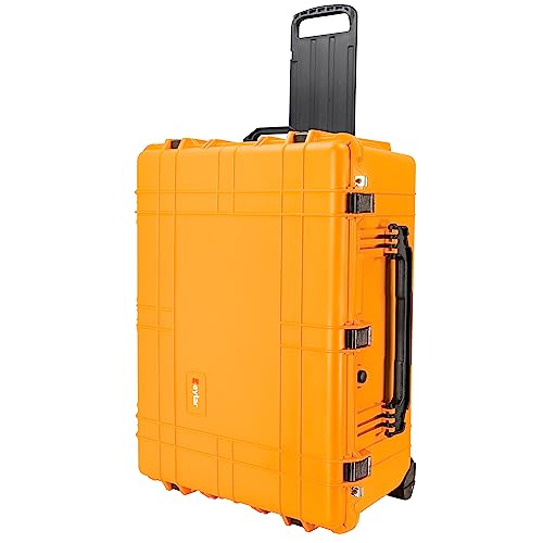 Eylar 31.5" X-Large Protective Roller Hard Case for Cameras, Drones, Tools, and AV Equipment with IP67 Waterproof, Shock Resistant, and Customizable Foam Inserts (Yellow) - color: Yellow