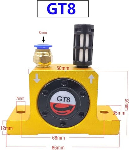 GT8 Pneumatic Air Turbine Vibrator G 1/8" Industrial Pneumatic Turbine Vibrators Golden GT-08 Series