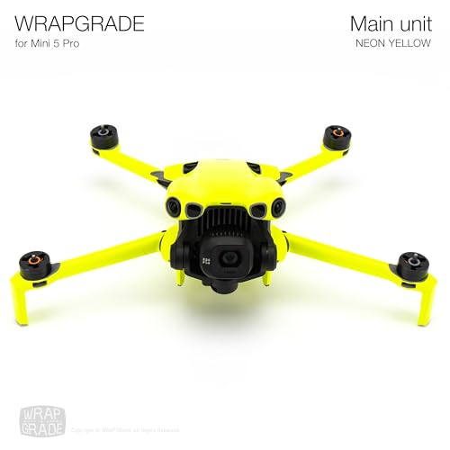 WRAPGRADE Skin Stickers Compatible with DJI Mini 5 Pro (Neon Yellow) - color: Neon Yellow