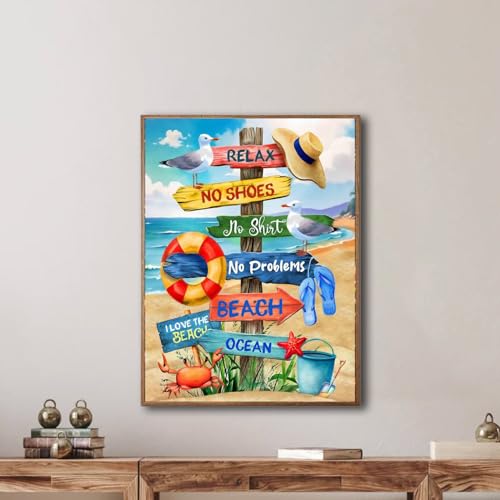 Artykapby Diamond Art Kits for Adults Beach,Beach Diamond Painting12x16inch - color: KPZSH002