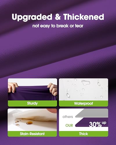 Pureegg Plastic Table Cloth Disposable 6 Pack, 54 x 108 Inch, Purple - color: Purple, size: 54" X 108" Rectangle