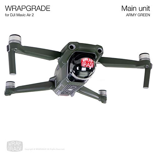 Wrapgrade Main Unit Skin Compatible with DJI Mavic Air 2 (Amry Green) - color: AMRY GREEN