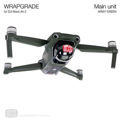 Wrapgrade Main Unit Skin Compatible with DJI Mavic Air 2 (Amry Green) - color: AMRY GREEN