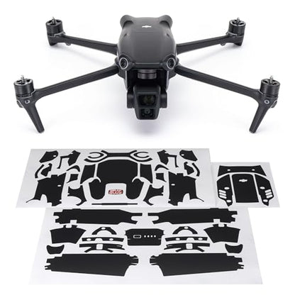 WRAPGRADE Skin Stickers Compatible with DJI Air 3 | Full Wrap (Stealth Black) - color: Stealth Black