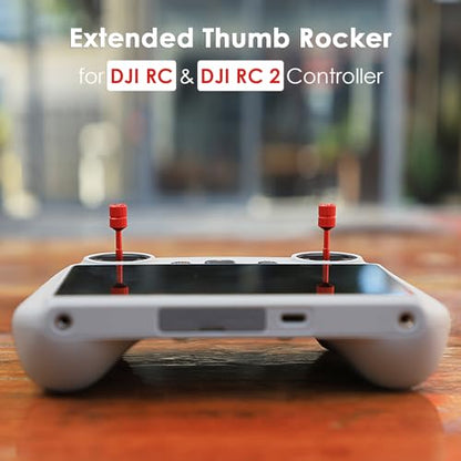 CAPART Extended Joysticks Thumb Rocker for DJI RC & DJI RC 2 Controller, Compatible DJI Air 3 2S Mavic 3 Classic Pro Mavic 2 Mini 4 3 Pro Drone Controller Sticks (Red) - color: Red