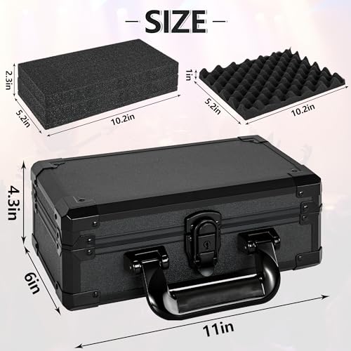 11 Inch Carrying Case with Customizable Pre-Diced Foam - size: 11.1x5.9x5.5 Inch