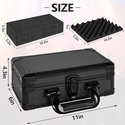 11 Inch Carrying Case with Customizable Pre-Diced Foam - size: 11.1x5.9x5.5 Inch