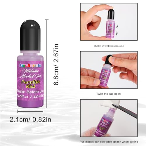 FansArriche Alcohol Inks for Resin, 64 Colors Alcohol Ink Set, 10 ml Each