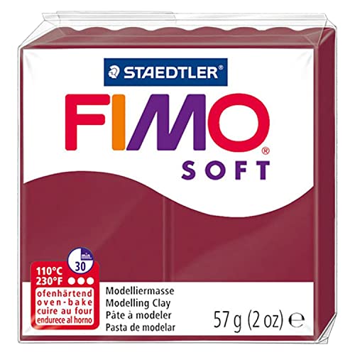 FIMO Soft Polymer Oven Modelling Clay - Most Popular Colours - 57g - Set of 3 - Merlot