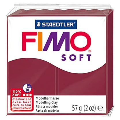 FIMO Soft Polymer Oven Modelling Clay - Most Popular Colours - 57g - Set of 3 - Merlot