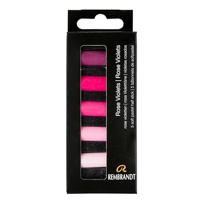 Rembrandt Soft Pastel Micro Set, 5-Piece Half Sticks, Rose Violets - color: Rose Violets, style: 5 Half Sticks in Micro Set