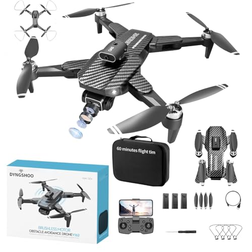 4K UHD GPS Drone with Camera (Equipped with dual cameras), Foldable RC FPV Drone, small-scale Drone Control Quadcopter With Height Setting Function, Six-pass Gyroscope, Gesture Photo, Video Recording, Headless Mode, Emergency Stop, Trajectory Gravity Sens