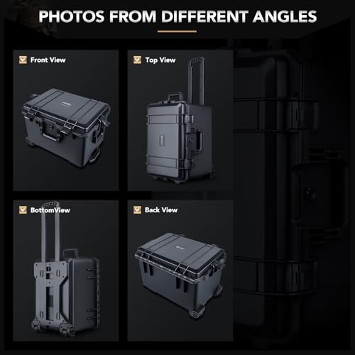 Lykus HC-5230 Hard Case with Wheels and Foam, Inner Size 19.09*12.68*12.6in - size: HC-5230