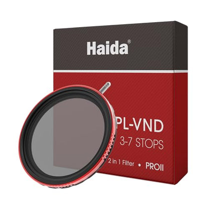 Haida 82mm Pro II Multi-Coating Circular Polarizer + Variable Neutral Density SLR Camera Lens Filter Waterproof Scratch Resistant Nano-Coating CPL + VND (2 in 1) - size: 82mm