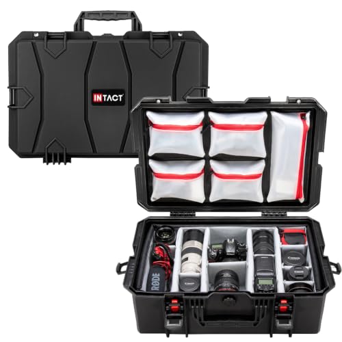 Eylar 21.6" Intact Series Carry-On Hard Camera Case with Adjustable Padded Divider and Lid Organizer, IP67 Waterproof Dustproof Crushproof, Lockable