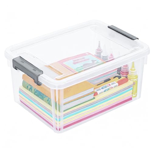 Citylife 17 QT Clear Storage Bins with Lids 1 Pack Plastic Storage Bins - size: 1 Pack-17QT-N