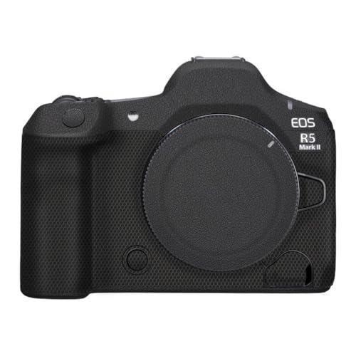 Camera Skin Wrap R5II Anti-Scratch Sticker Coat Vinly Protective Film Body Protector Decals Cover for Canon EOS R5 Mark II R5 II (Leather Black) - color: Leather Black