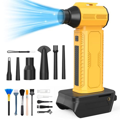 Compressed Air Duster, 130,000RPM Ultra-Powerful Electric Air Duster - color: Yellow