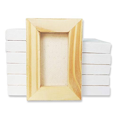 LWR CRAFTS Mini Stretched Canvas 2" X 3" Pack of 12 - size: 2"x3"x12