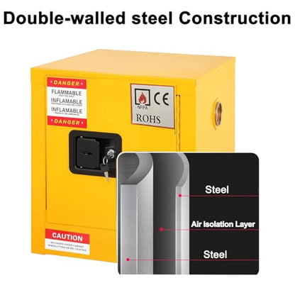 Hazardous Flammable Storage Safety Cabinet 18"x18"x18" Fire Proof Safe - size: 18.1"*18.1"*18.3"