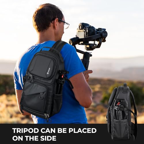 TARION 2-in-1 Camera Backpack & Shoulder Sling Bag Compact 9L Black TR-S - color: 2-in-1 Sling/Backpack Black, size: Large