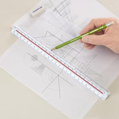Staedtler Triangular Scale Engineers Ruler, 12 Inch, 98718-34BK