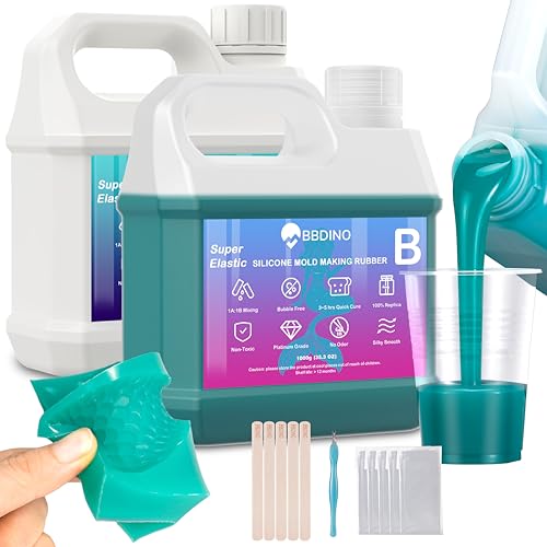 BBDINO Super Elastic Liquid Silicone Mold Making Kit 8A Jade Green 4.4 Lbs - color: 70.6 Oz Jade Green