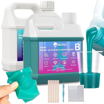 BBDINO Super Elastic Liquid Silicone Mold Making Kit 8A Jade Green 4.4 Lbs - color: 70.6 Oz Jade Green