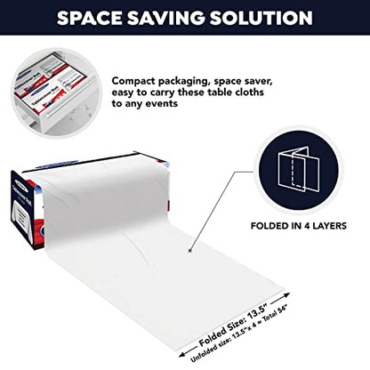 Party Essentials Heavy Duty Plastic Banquet Table Roll Available in 27 Colors, 54" x 100' with Slide Cutter, White, (100WH) - color: White, size: 1200" x 54" (Rectangular)