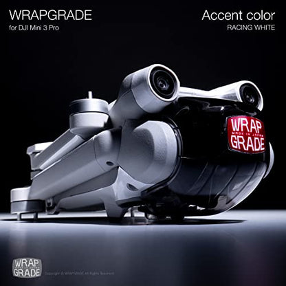 WRAPGRADE Skin Stickers Compatible with DJI Mini 3 Pro | Accent Color (Racing White) - color: Racing White