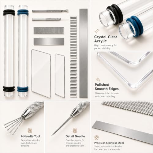 Diyoohomy 20 Pcs Polymer Clay Tools Set, Pottery Earring Jewelry Making - color: 20p