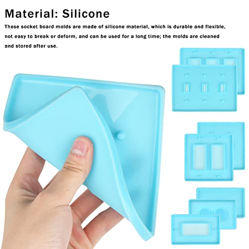 BUYGOO 7Pcs Light Switch Cover Resin Molds, Switch Socket Panel Plaster for Epoxy Resin, Plate Silicone Outlet Cover Molds for DIY Crafts Making