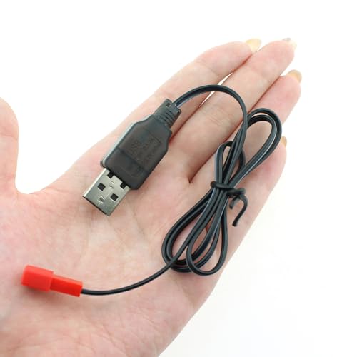 3PCS Black USB Charging Cable JST Plug 3.7V USB Lithium Battery Charger for RC Aircraft Helicopter Toy Accessory