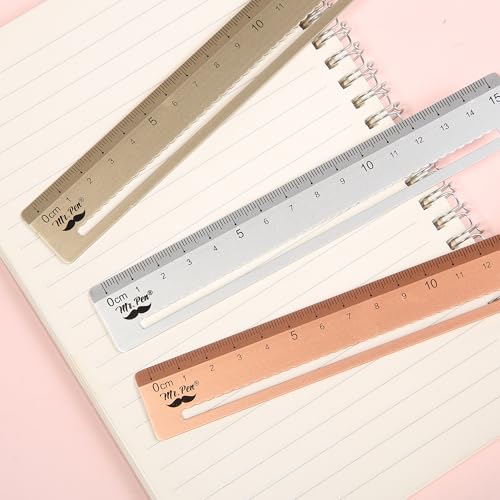 Mr. Pen- Steel Rulers, 3 pcs, 15cm, Silver, Gold, Rose Gold