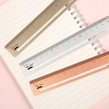 Mr. Pen- Steel Rulers, 3 pcs, 15cm, Silver, Gold, Rose Gold
