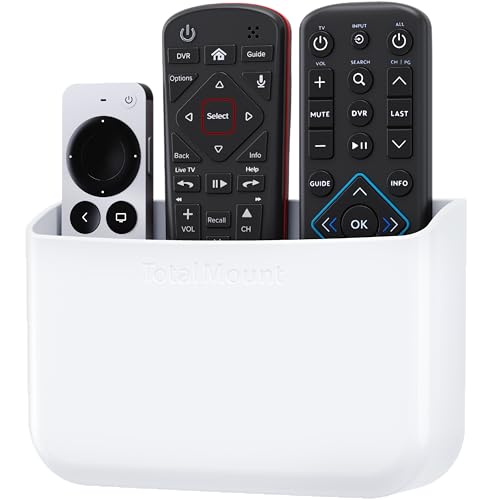 TotalMount Drop-Free Remote Holder – Removable Adhesive Strips – L White - color: Standard White