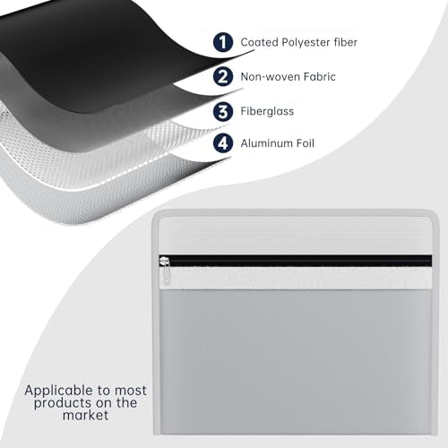 Fireproof Lipo Battery Bag,10.7"×6.3", Silver