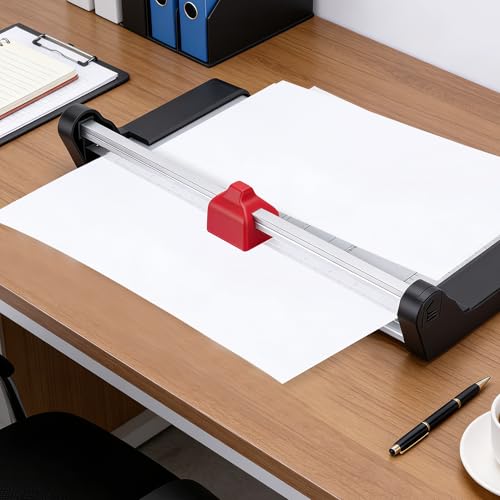 Rotary Paper Trimmer with 8-Sheet Capacity, Stainless Steel, 12" Cut Length