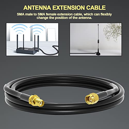 onelinkmore 3ft RG58 SMA Extension Cable, Male to Female, 50 Ohm RF - size: 3ft