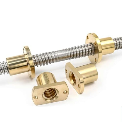T10 10mm Lead Screw 5.91 inch / 150mm Length, Right and Left Hand Bi Direction Lead Screw with 2Pcs Brass Nuts (Acme Thread, Pitch of Screws: 2mm, Lead: 2mm, Single Start) Used in 3D Printer - size: L: 150mm / 5.91 inch, style: T10 x 2