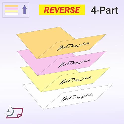 NextDayLabels Carbonless NCR Paper, 4 Part Reverse #5915, 8.5" x 11" - size: 8-1/2" x 11" 4 Part Reverse, 5915