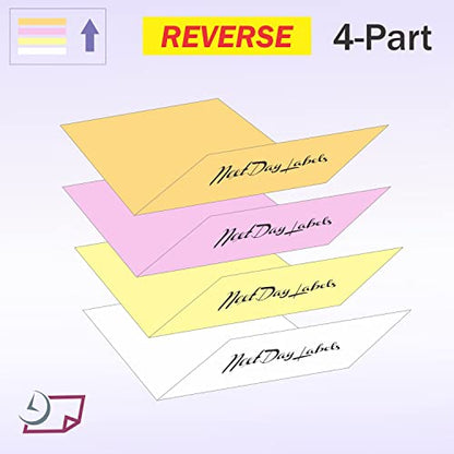 NextDayLabels Carbonless NCR Paper, 4 Part Reverse #5915, 8.5" x 11" - size: 8-1/2" x 11" 4 Part Reverse, 5915