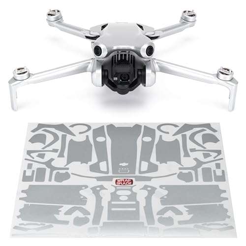 WRAPGRADE Skin Stickers Compatible with DJI Mini 4 Pro | Full Wrap (Airforce Silver) - color: Airforce Silver
