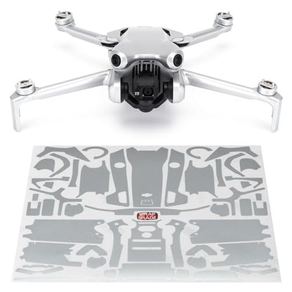 WRAPGRADE Skin Stickers Compatible with DJI Mini 4 Pro | Full Wrap (Airforce Silver) - color: Airforce Silver
