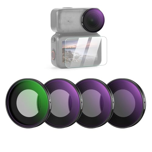 NEEWER ND Filter Set Compatible with DJI Osmo Nano (ND8/16/32/CPL), Screw On Action Camera Lens Neutral Density Filter Multicoated Optical Glass Accessories with Screen Protector, 4 Packs - size: nano, style: 4 Packs ND+CPL