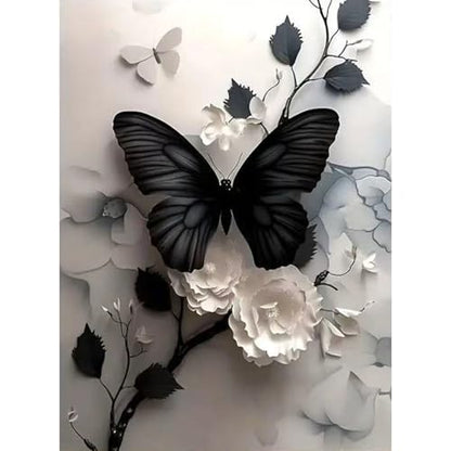 Butterfly Flower Diamond Art Kits for Adults,5D Diamond Painting 12 X 16in