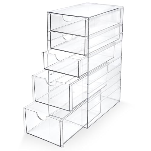 Prsildan Hair Accessories Organizer Acrylic Drawer with 5 Small Drawers - size: 5 Drawers