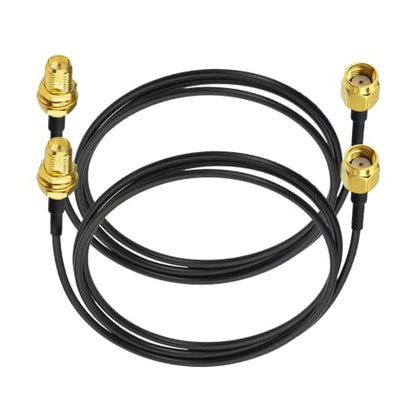 Superbat RP-SMA Cable 3ft 2pcs RG174 Male to Female WiFi Antenna Cable - size: 3ft